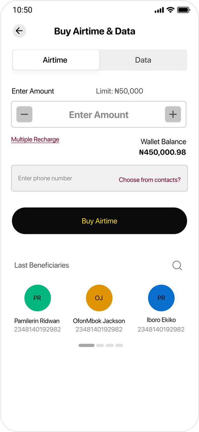 Buy Airtime & Data